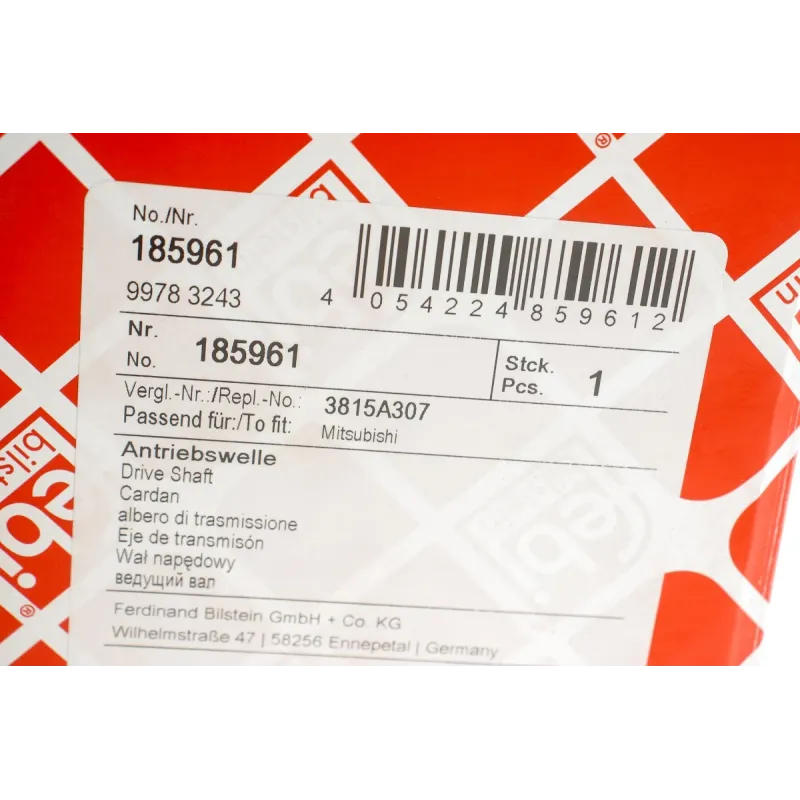 Піввісь передня ліва FEBI BILSTEIN 185961 для Mitsubishi L200 2.5 DI-D 05- (30z/487mm) (+ABS)