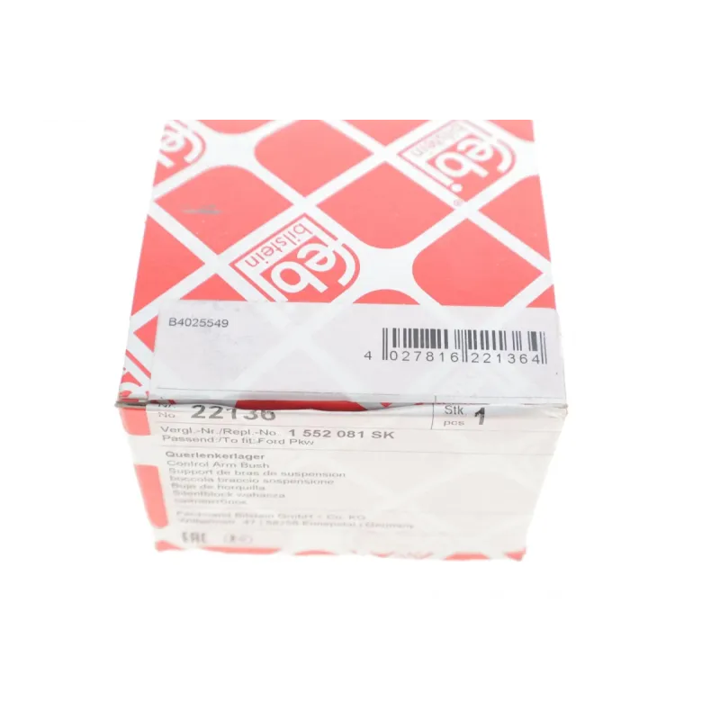 Сайлентблок переднього важеля FEBI BILSTEIN 22136 для Ford Mondeo III 2000-2007, Jaguar X-Type 2001-2009, 12x35x50 мм