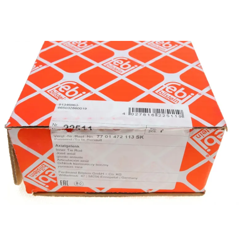 Тяга рульова FEBI BILSTEIN 22511 права передня для Renault Kangoo/Clio II 1997-2007, Nissan Kubistar 2003-2009 (L=300mm)