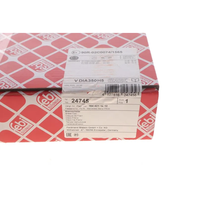 Диск гальмівний передній FEBI BILSTEIN 24745 для Mercedes-Benz M-Class W164/R-Class W251 2005-, 350x32 мм