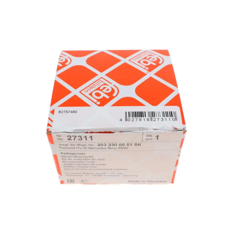 Підшипник маточини передній FEBI BILSTEIN 27311 для Mercedes-Benz C-Class W203/W204, 35x62x18 мм