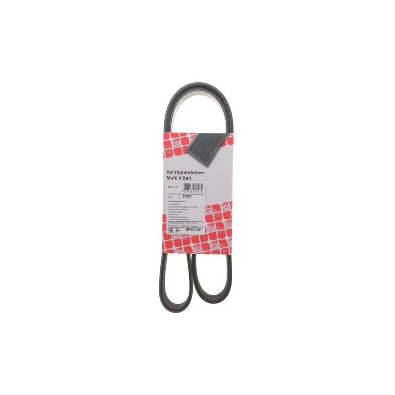 Ремінь генератора FEBI BILSTEIN 28927 6PK1138 для VW Caddy/T5 1.9TDI/2.0SDI, Renault Laguna/Megane 1.9dTi/dCi