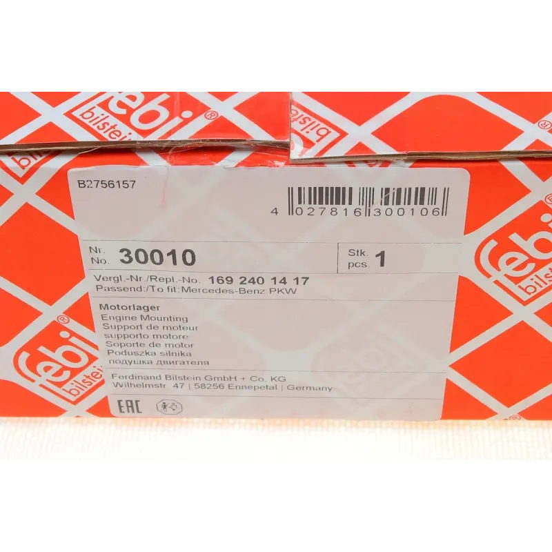 Подушка двигуна права FEBI BILSTEIN 30010 для Mercedes-Benz A-Class W169, B-Class W245 2004-2012
