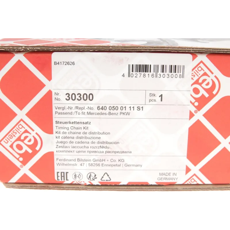 Комплект ланцюга ГРМ FEBI BILSTEIN 30300 для Mercedes-Benz Sprinter (901-906), Vito (W638) 2.2CDI 2000-, 110 ланок, 9.525 мм
