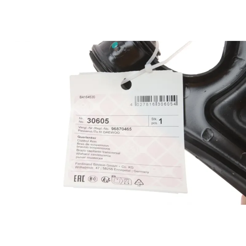 Важіль підвіски FEBI BILSTEIN 30605 (L) для Chevrolet Aveo/Kalos, Daewoo Kalos (знизу)