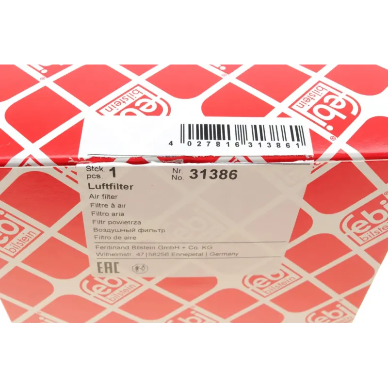 Фільтр повітряний FEBI BILSTEIN 31386 для Volkswagen Caddy, Golf, Passat, Skoda Octavia, Audi A3