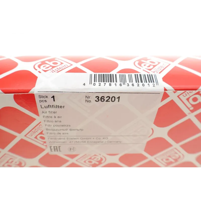 Фільтр повітряний FEBI BILSTEIN 36201 для Opel Astra H 1.6 Turbo/1.7/1.9 CDTI, Zafira B 1.7/1.9 CDTI, 293x224x52 мм