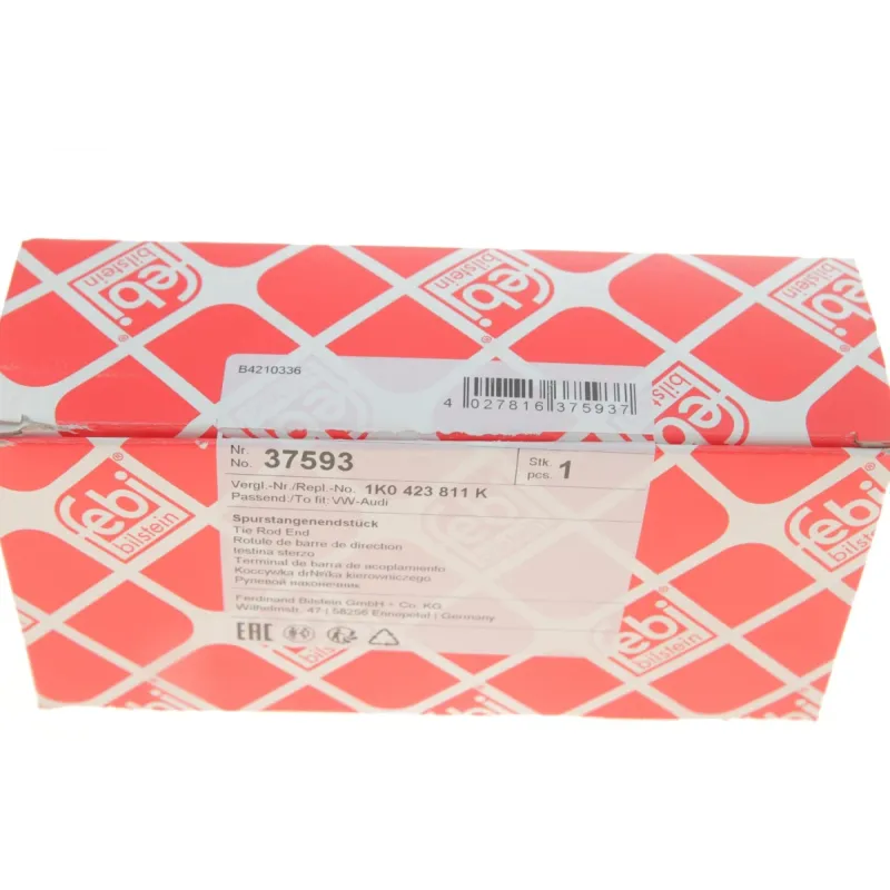 Наконечник рульової тяги лівий FEBI BILSTEIN 37593 для VW Caddy 2003-, M12x1.5