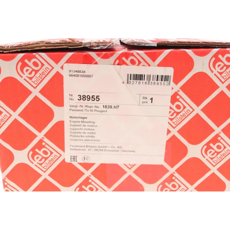 Подушка двигуна права FEBI BILSTEIN 38955 для Citroen C4, Peugeot 307 1.6 16V 2004-
