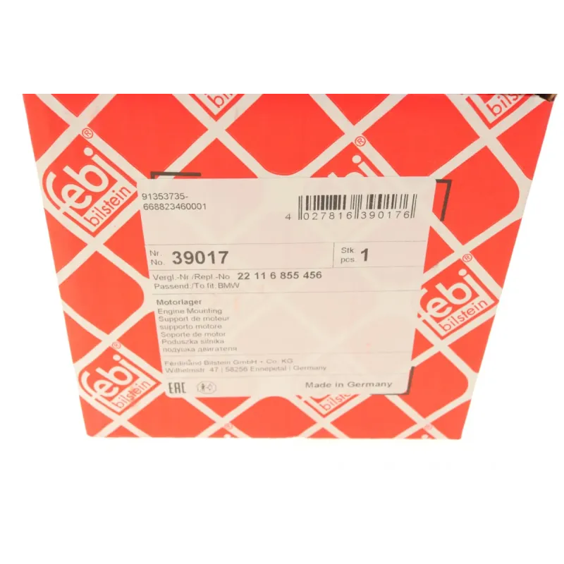 Подушка двигуна права FEBI BILSTEIN 39017 для BMW 1 (F20/F21), 3 (F30/F31) 1.5-2.0 2011-