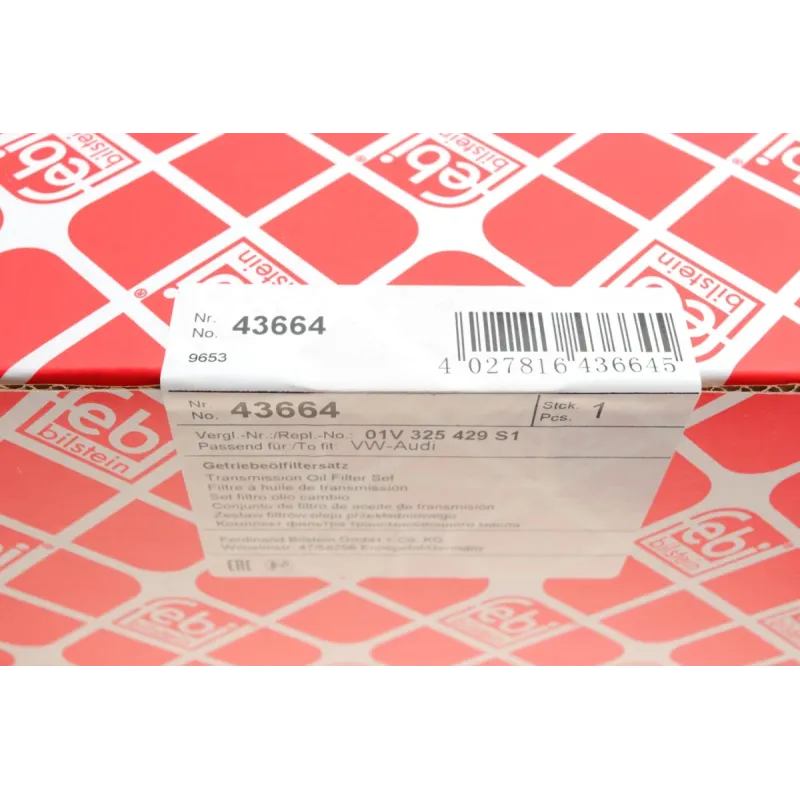 Фільтр АКПП FEBI BILSTEIN 43664 для Audi A4 B5/A6 C5/A8 D2, 273x159x57 мм
