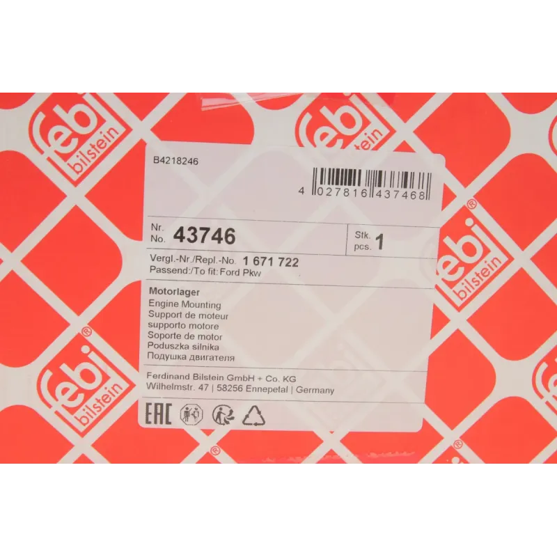 Подушка двигуна права FEBI BILSTEIN 43746 для Ford Focus III, Volvo C30, S40