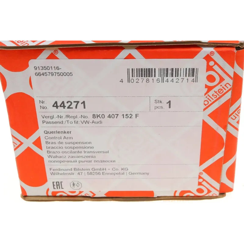 Важіль підвіски FEBI BILSTEIN 44271 передній нижній (R) для Audi A4 B8, A5, Q5, Porsche Macan