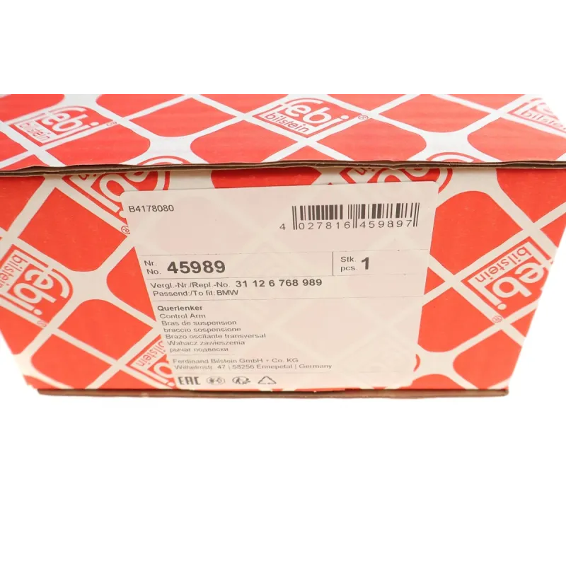 Важіль передньої підвіски FEBI BILSTEIN 45989 для BMW 3 (E90/E91/E92) X1 (E84) 2005-2015, права вісь, 12 мм