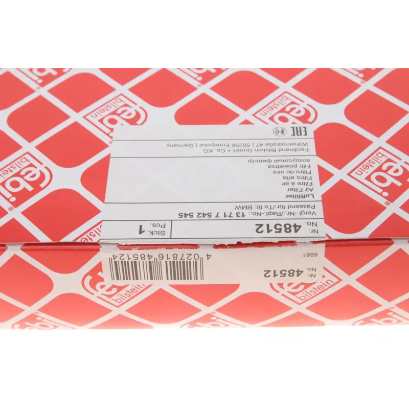 Фільтр повітряний FEBI BILSTEIN 48512 для BMW X3 (E83) 2006-2011, Z4 (E85/E86) 2002-2009