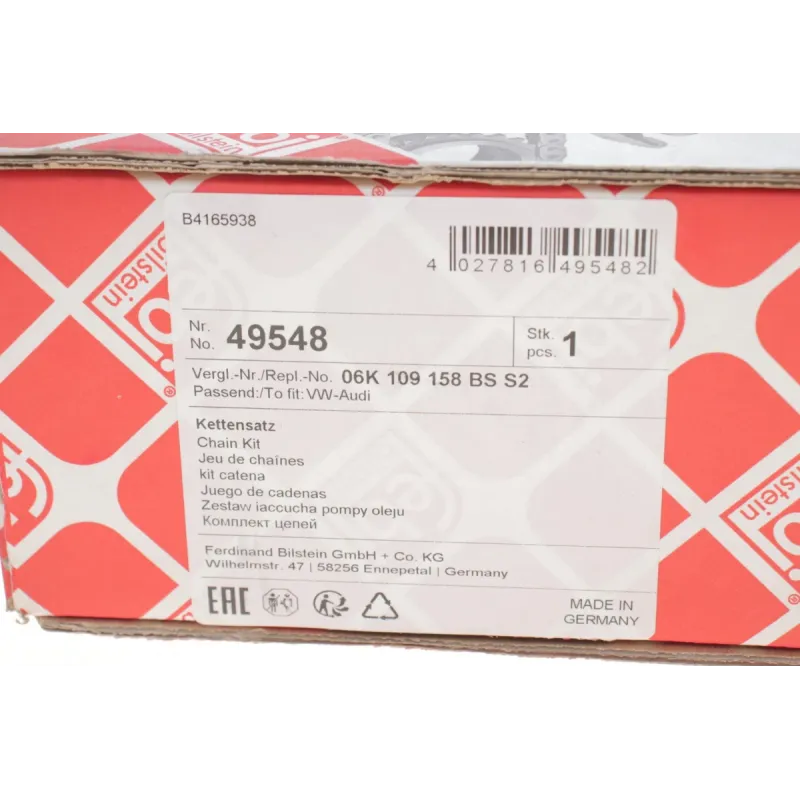 Комплект ланцюга ГРМ FEBI BILSTEIN 49548 для Volkswagen T5/T6, Passat B8 2.0 TSI, 6.35 мм