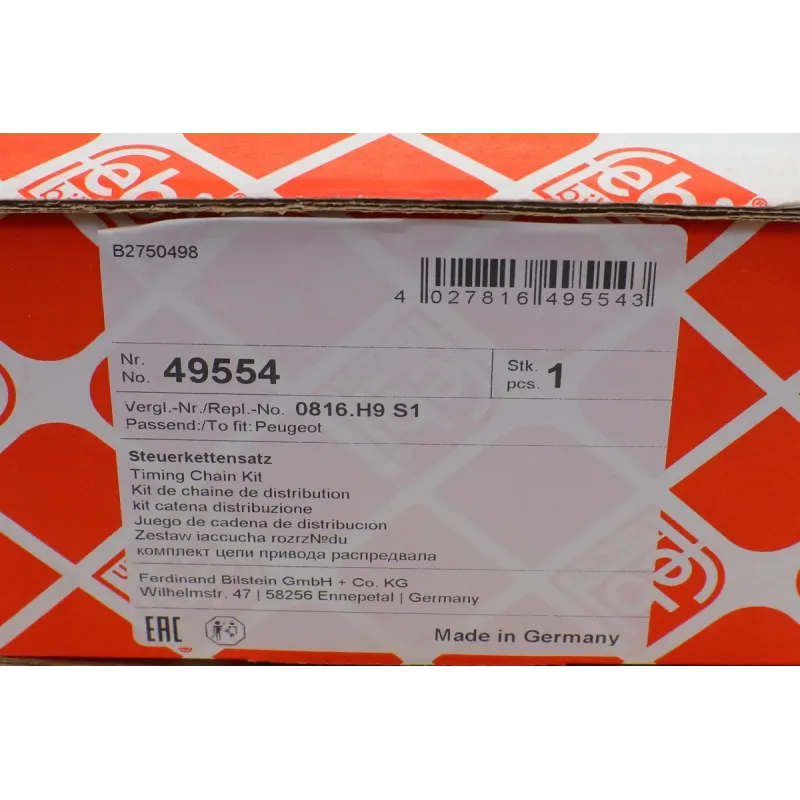 Комплект ланцюга ГРМ FEBI BILSTEIN 49554 для Citroen C4/Peugeot 308 1.6 THP 2008-