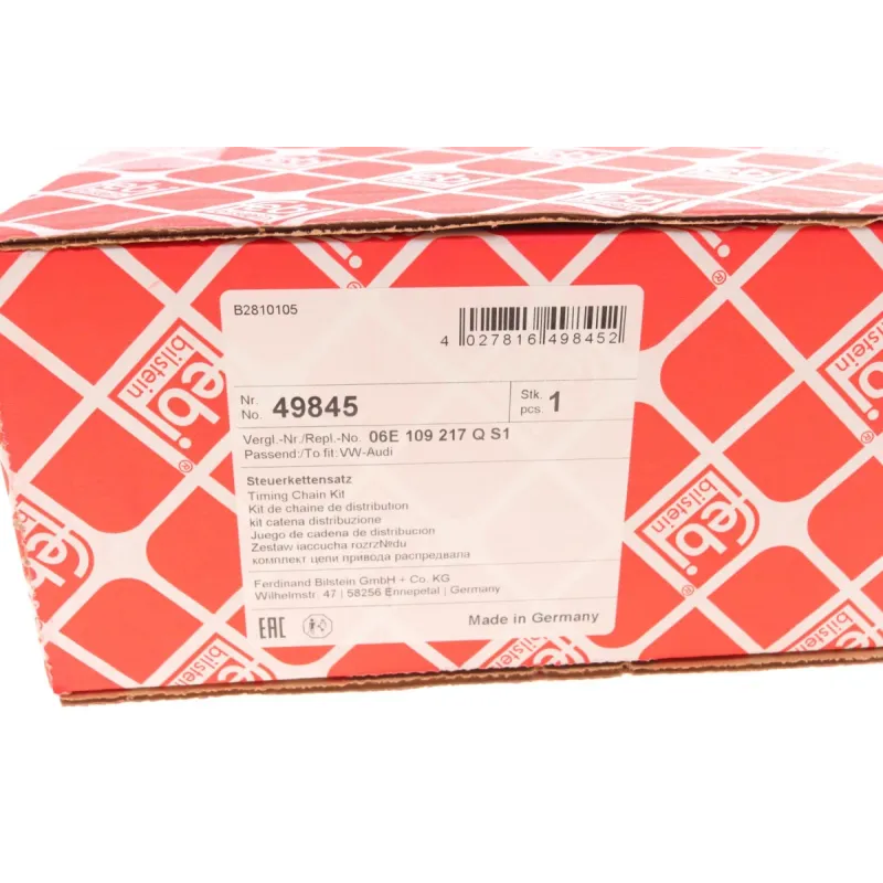 Комплект ланцюга ГРМ FEBI BILSTEIN 49845 для Audi A4/A5/A6/A7/A8 2.8-4.0 2006-2018, 78 ланок, крок 9.525 мм