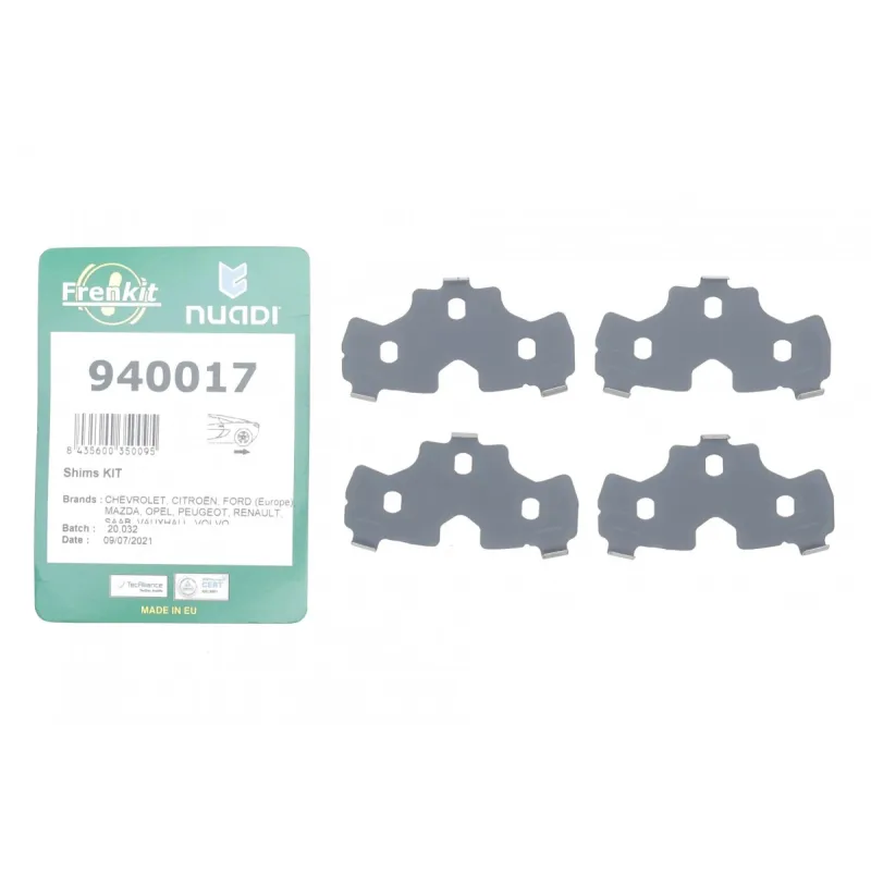 Комплект протискрипних пластин задніх FRENKIT 940017 для Ford Focus/Tourneo Connect, Renault Megane