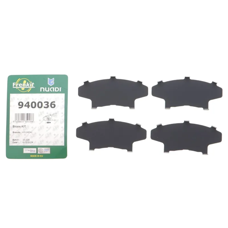 Комплект протискрипних пластин FRENKIT 940036 передній для Hyundai Accent, Getz, Elantra