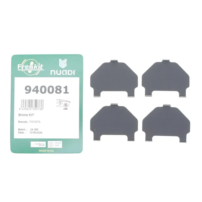 Комплект протискрипних пластин (задніх) Toyota Corolla 01-08/Camry 82-86/Yaris/Celica 99-05 (Akebono)