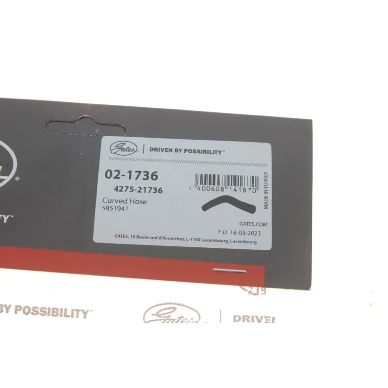 Патрубок системи охолодження GATES 02-1736 для Opel Astra H 1.3 CDTI 2005-2010, діаметр 18 мм