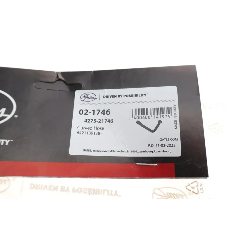 Патрубок системи охолодження GATES 02-1746 для BMW 5 (E34) M50/M20, 23/19 мм