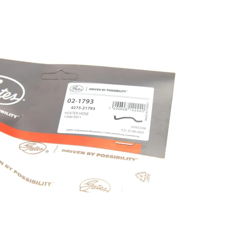 Патрубок радіатора GATES 02-1793 для Volkswagen Caddy II 1995-2004 (теплообмінника), 24/19 мм