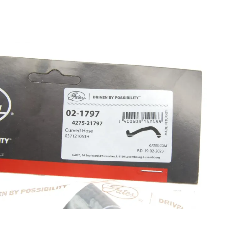 Патрубок системи охолодження GATES 02-1797 для Volkswagen Golf III/Passat 1.6/1.8i 1988-1999, діаметр 24 мм