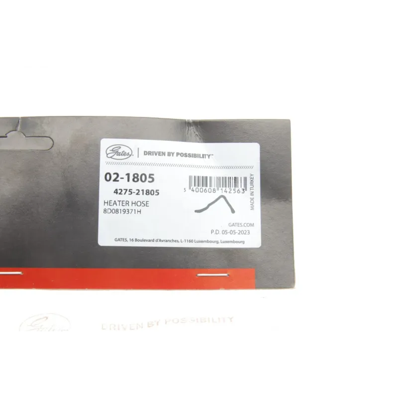 Патрубок системи охолодження GATES 02-1805 для Audi A4 B5 1995-2000, Skoda Superb 3U4 2001-2008, VW Passat B5 1996-2005, 19 мм