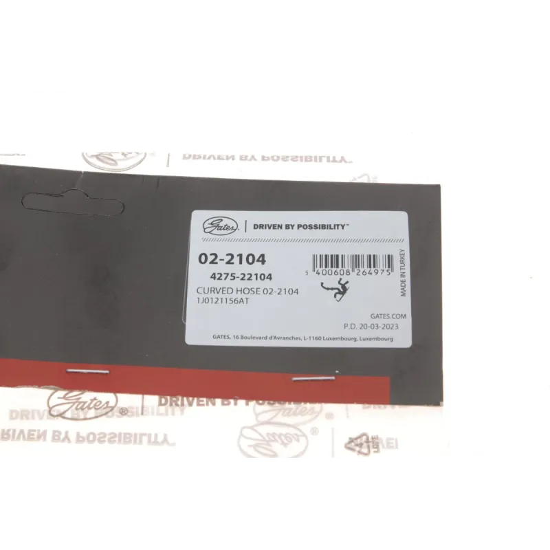 Патрубок системи охолодження GATES 02-2104 для Volkswagen Bora 1.8T 2000-2005, 20 мм