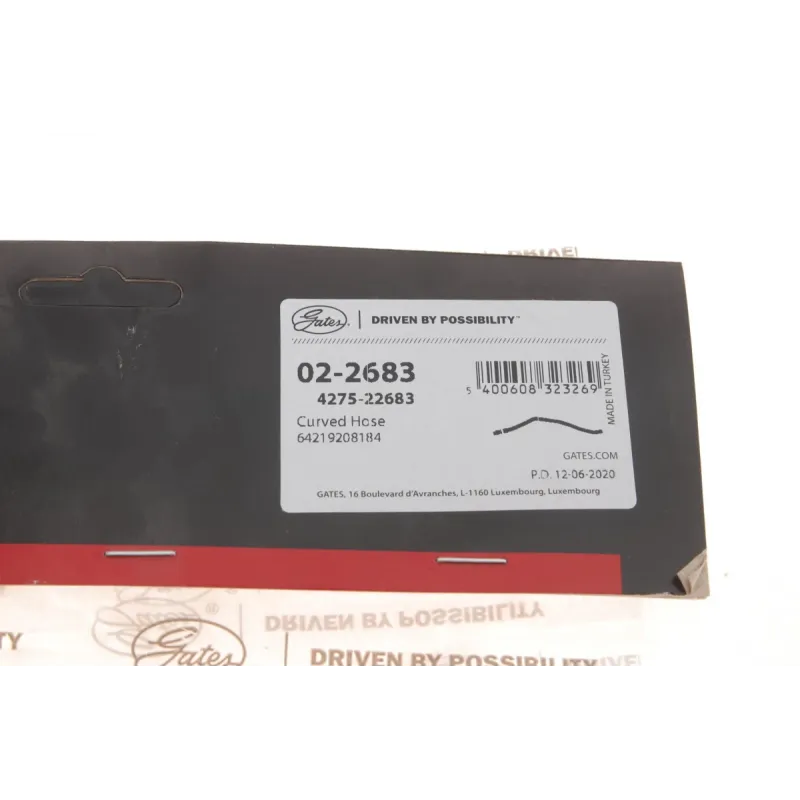Патрубок радіатора пічки GATES 02-2683 для BMW 1 (F20/F21) 2.0 2011-2018, 21.5/16.5 мм