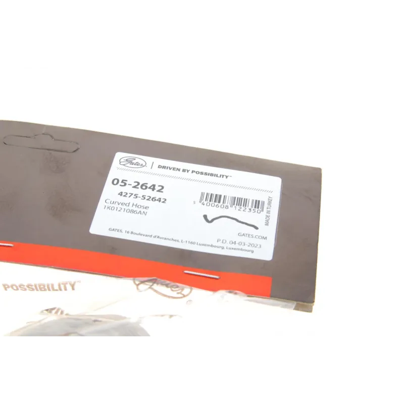 Патрубок системи охолодження GATES 05-2642 для Volkswagen Caddy III, Golf V 1.9TDI 2004-2010, діаметр 31 мм