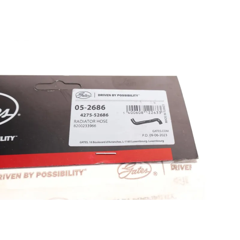 Патрубок радіатора верхній GATES 05-2686 для Renault Megane II, Scenic II 1.4-1.6 2002- (діаметр 32/31.5 мм)