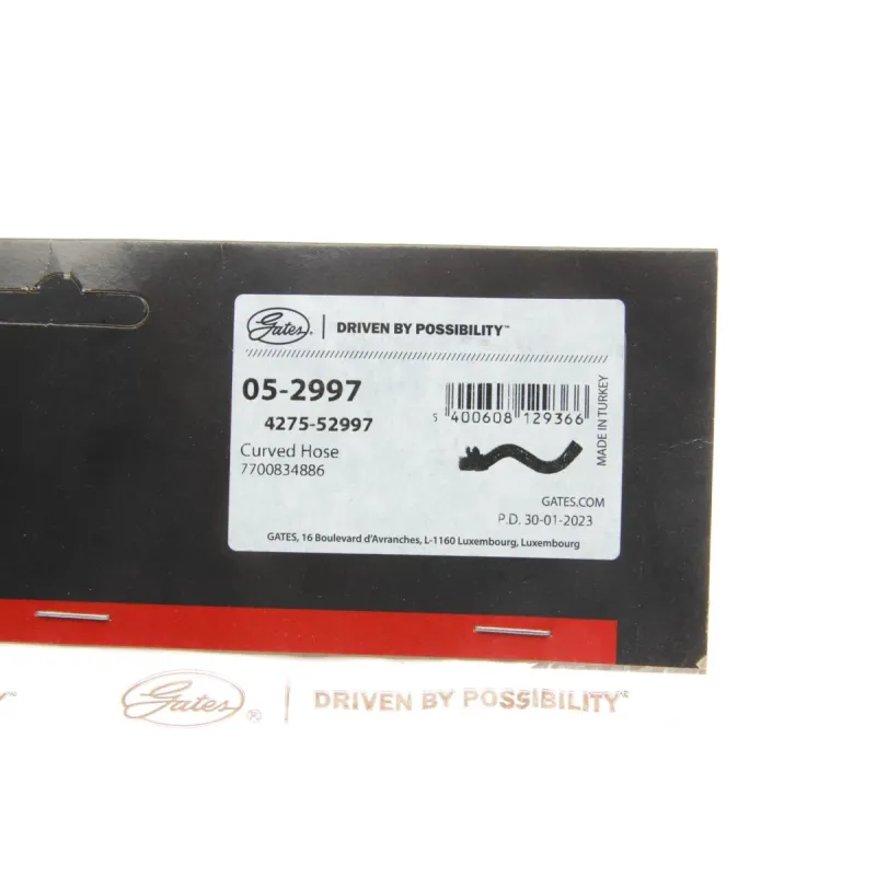 Патрубок радіатора GATES 05-2997 для Renault Clio II, Kangoo 1.4/1.6 1997-2008, діаметр 30 мм