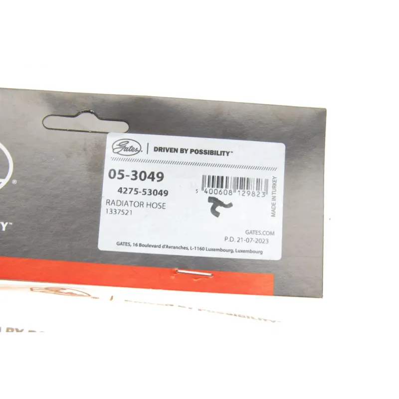 Патрубок радіатора GATES 05-3049 для Opel Astra G/Vectra B/C 1.4-1.6 16V 1995-2009, діаметр 38/30 мм