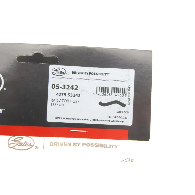 Патрубок радіатора нижній GATES 05-3242 для Opel Vectra A/B Calibra A 1988-1997, 38/33 мм
