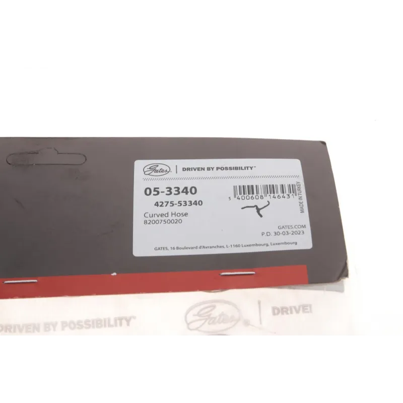 Патрубок системи охолодження GATES 05-3340 для Renault Logan/Dacia Logan 1.4/1.6 (30.5/29.5 мм)