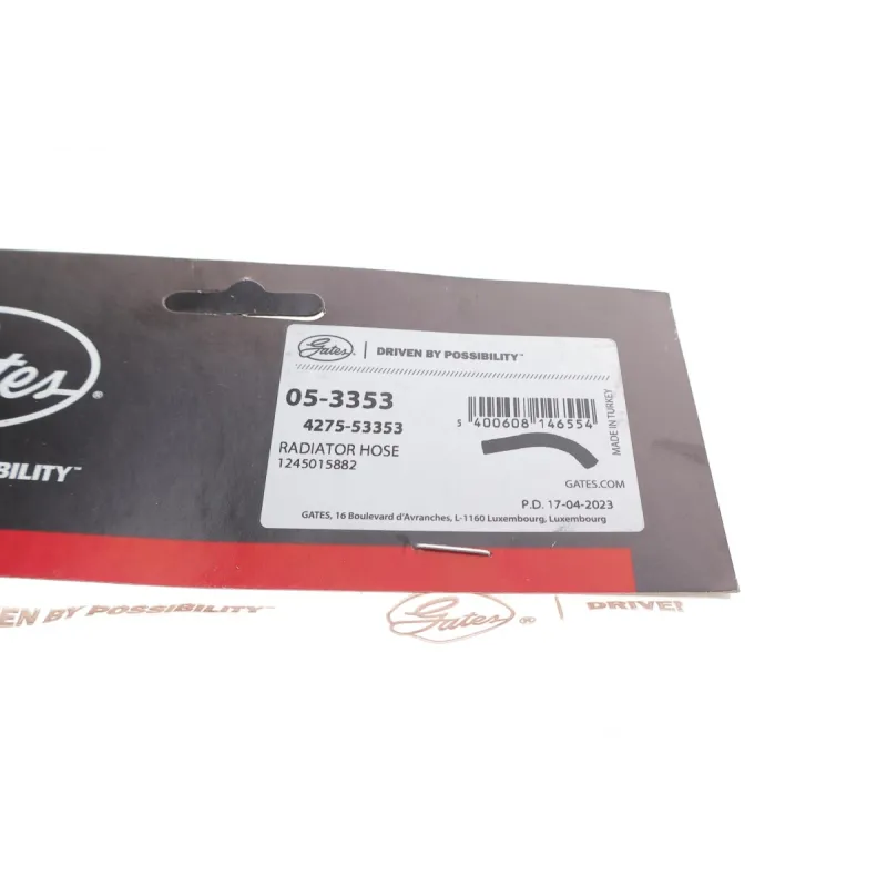 Патрубок радіатора верхній GATES 05-3353 для Mercedes-Benz E-Class W124 1993-1995, 37/34.5 мм