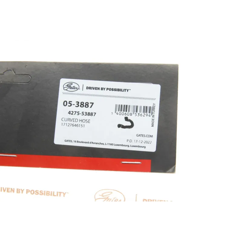 Патрубок радіатора нижній GATES 05-3887 для BMW X3 (F25) X4 (F26) 37мм