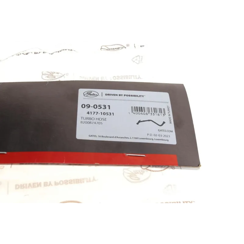 Патрубок інтеркулера GATES 09-0531 для Renault Kangoo 1.5 dCi 2008-, 36 мм