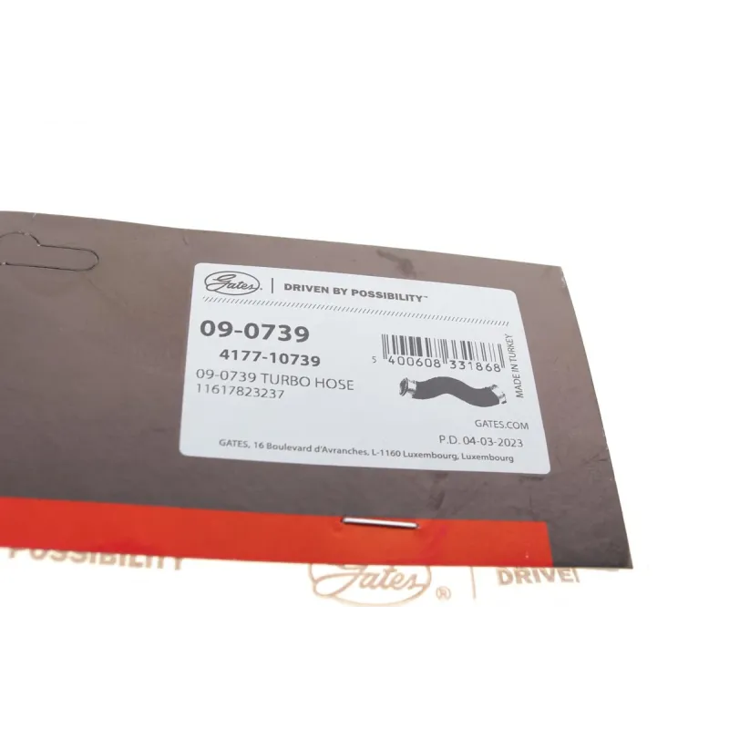 Патрубок інтеркулера GATES 09-0739 для BMW X5 (F15/F85) X6 (F16/F86) 3.0D 2013-2019, діаметр 61 мм