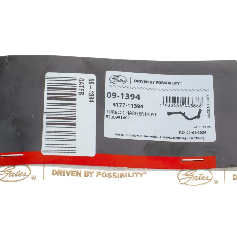 Патрубок інтеркулера GATES 09-1394 для Renault Fluence, Megane III 1.5dCi 2009-
