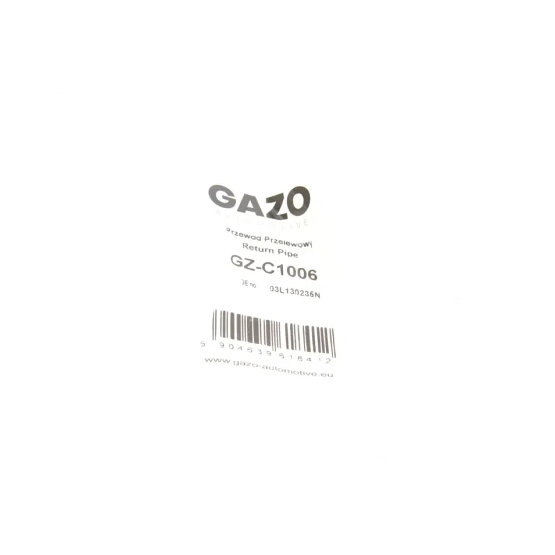 Шланг зливний палива GAZO GZ-C1006 для Volkswagen Caddy/Crafter 2.0TDI Common Rail
