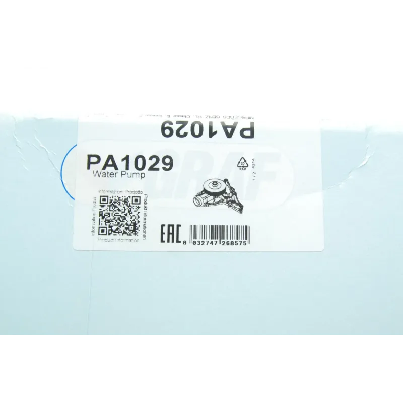 Насос водяний GRAF PA1029 для Mercedes-Benz E-Class W211/W212, S-Class W221, GL-Class X164 5.5 2005- (6 кан, Ø125мм)