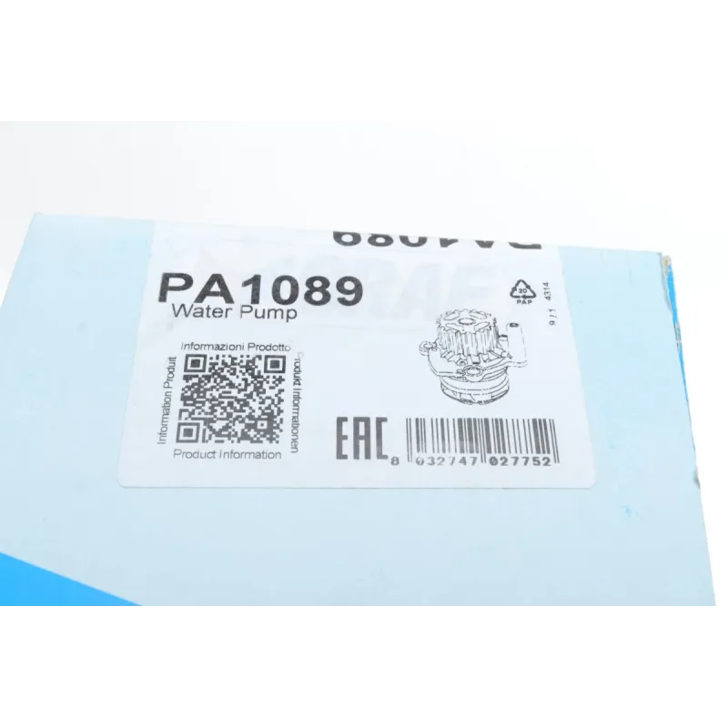 Помпа води GRAF PA1089 для Audi A4 B8, Seat Ibiza V, Skoda Octavia 1.2-2.0TDI 2007-2014, 7 лопатей, Ø 64 мм
