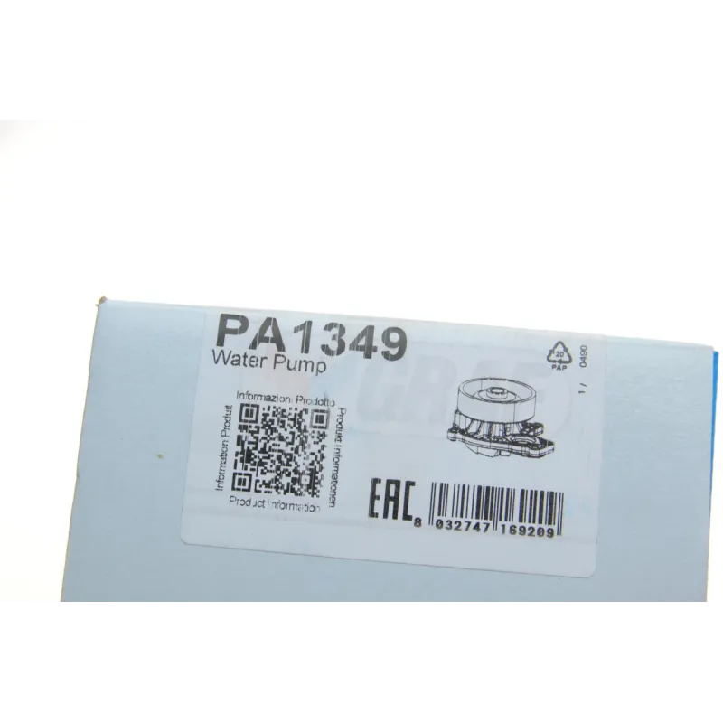 Насос водяний GRAF PA1349 для BMW X1 (F48)/X2 (F39) 2.0d B47 2014-, Ø шкива 90 мм