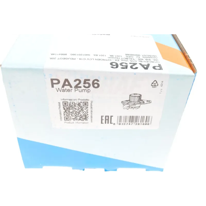 Помпа води Peugeot 205/305/309/405/Expert/Citroen Bx 1.6/1.9/1.9D 82-98 (20z) (B/B) (6 лоп)