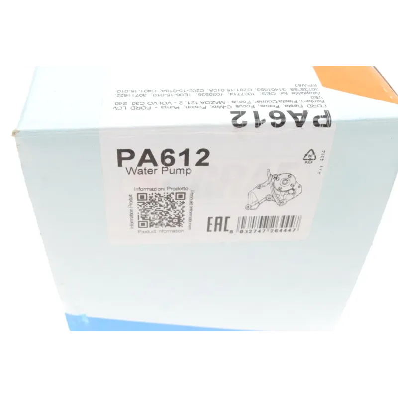 Помпа води GRAF PA612 для Ford Fiesta, Focus, Fusion, Mazda 2, Volvo C30 1.25-1.6 95-