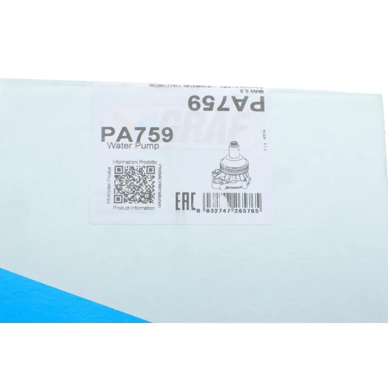 Помпа води BMW 3 (E46) 320d АКПП 98-01/5 (E39) 520d 00-03 (B/B) (7 лоп) (5 кан) M47 D20